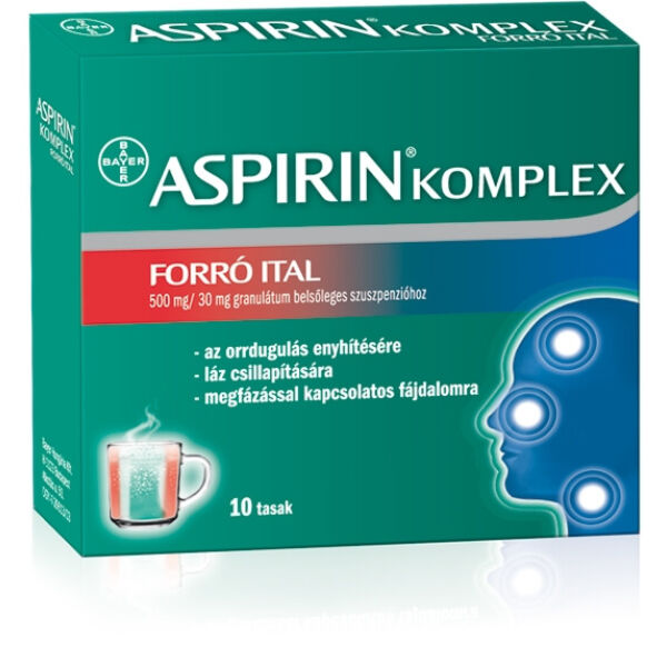 ASPIRIN COMPLEX FORRÓ ITAL 500MG/30MG GRANULÁTUM BELSŐLEGES SZUSZPENZIÓHOZ 10X