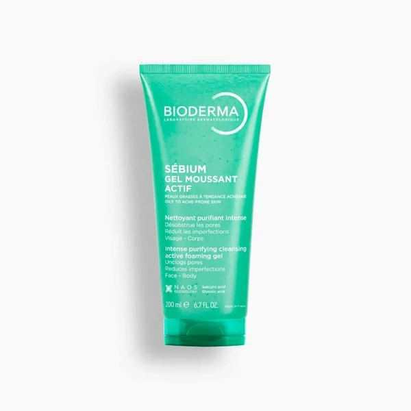 BIODERMA SÉBIUM GEL MOUSSANT ACTIF HÁMLASZTÓ HATÁSÚ TISZTÍTÓ, HABZÓ GÉL 200ML