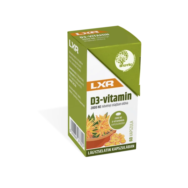 LXR D3-VITAMIN KAPSZULA 2000 NE NÖVÉNYI OLAJBAN OLDVA 60X