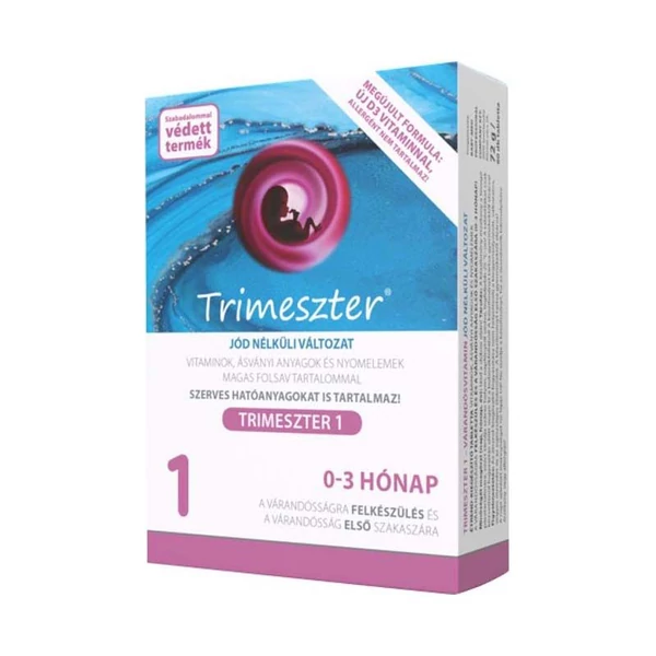 TRIMESZTER 1 JÓD NÉLKÜLI VÁRANDÓSVITAMIN ÉTREND-KIEGÉSZÍTŐ TABLETTA 60X
