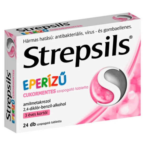 STREPSILS EPERÍZŰ CUKORMENTES SZOPOGATÓ TABLETTA 24X