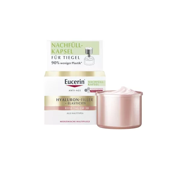 EUCERIN HYALURON-FILLER + ELASTICITY BŐRTÖMÖRSÉGET REGENERÁLÓ NAPPALI ARCKRÉM SPF30 ROSE ÖKO-UTÁNTÖLTŐ 50ML