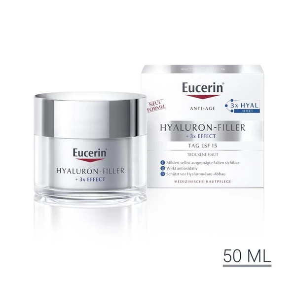 EUCERIN HYALURON-FILLER RÁNCFELTÖLTŐ NAPPALI ARCKRÉM SZÁRAZ BŐRRE 50ML