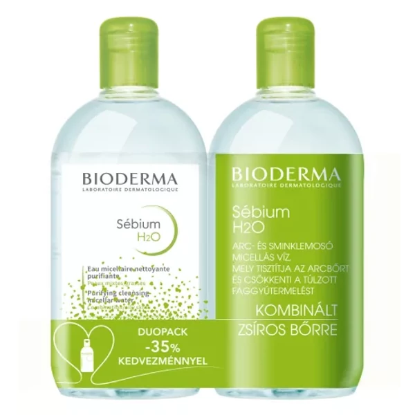 BIODERMA SÉBIUM H2O MICELLÁS ARC- ÉS SMINKLEMOSÓ OLDAT 2X500ML