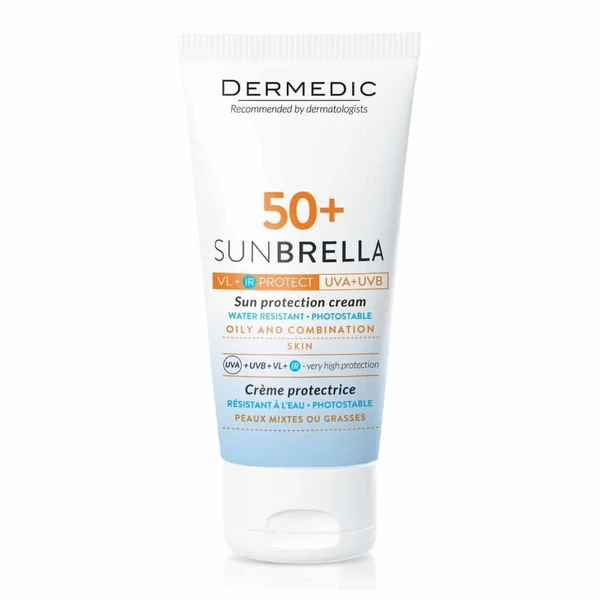 DERMEDIC SUNBRELLA FÉNYVÉDŐ ARCKRÉM SPF50+ ZSÍROS ÉS KOMBINÁLT BŐRRE 50G