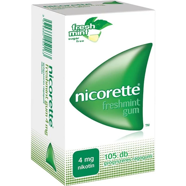 NICORETTE FRESHMINT GUM 4 MG GYÓGYSZERES RÁGÓGUMI 105DB