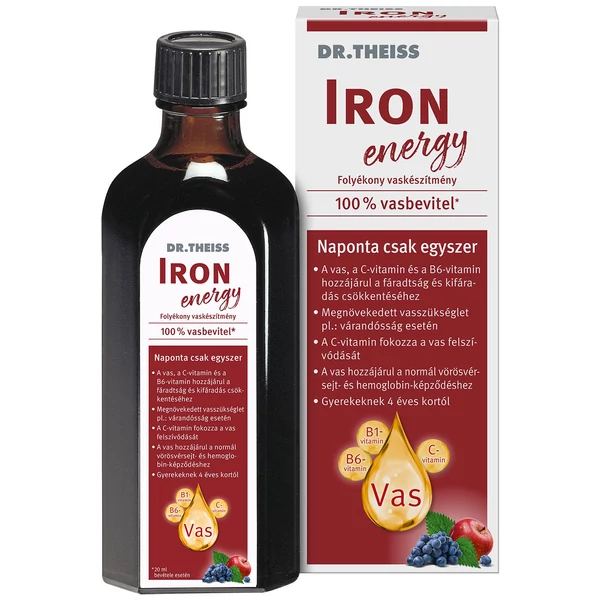 DR. THEISS IRON ENERGY FOLYÉKONY ÉTREND-KIEGÉSZÍTŐ VASSAL ÉS VITAMINOKKAL 500ML