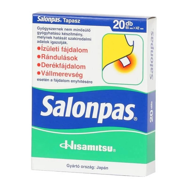 SALONPAS FÁJDALOMCSILLAPÍTÓ TAPASZ 20X